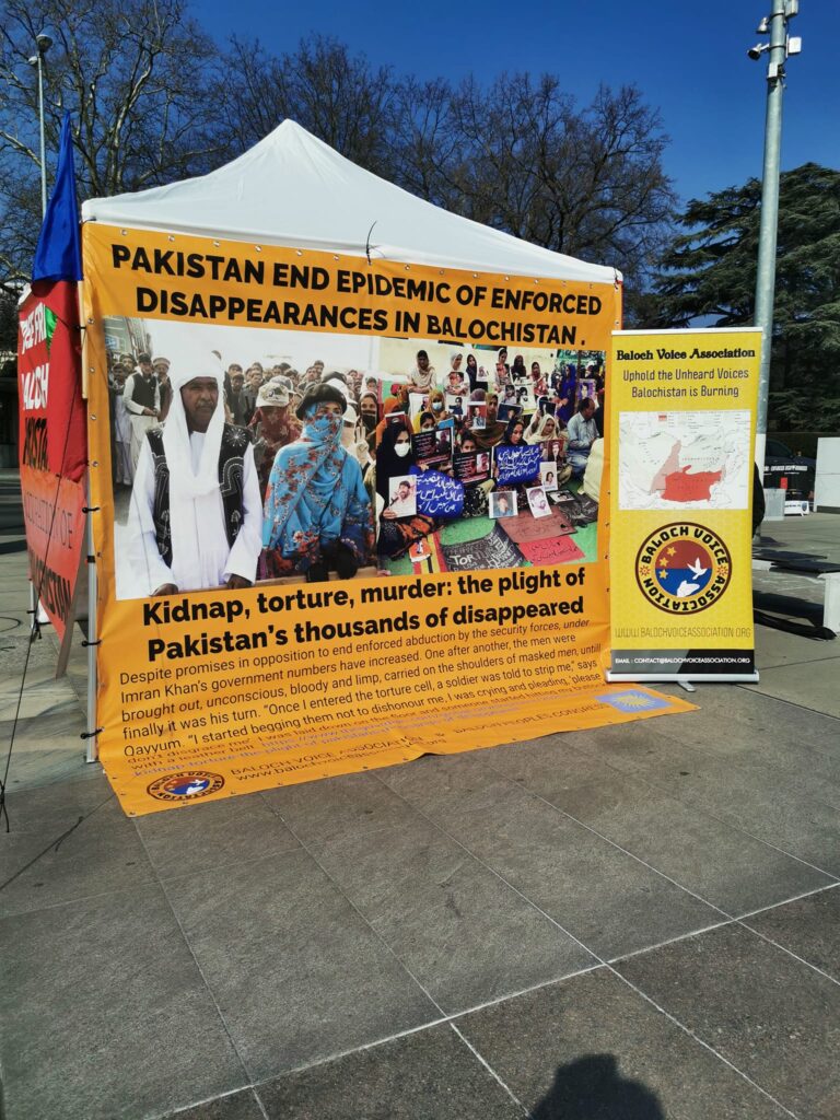 Photo and Banners Exhibition about Enforced Disappearances in Balochistan Draws Attention of Global Community at Geneva.