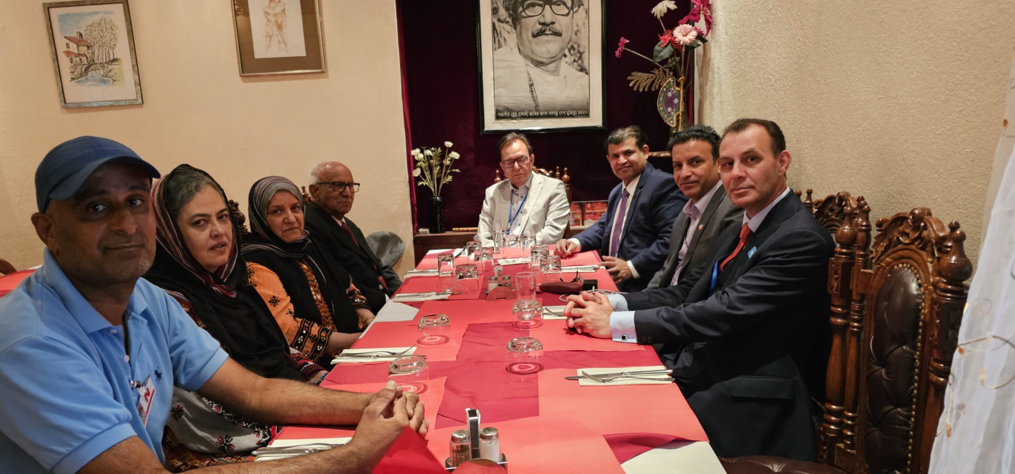 UKPNP Chairman Sardar Shaukat Ali Kashmiri Honored Respected Prof. Naela Quadri Prime Minister GOB in Exile with Dinner at Geneva.